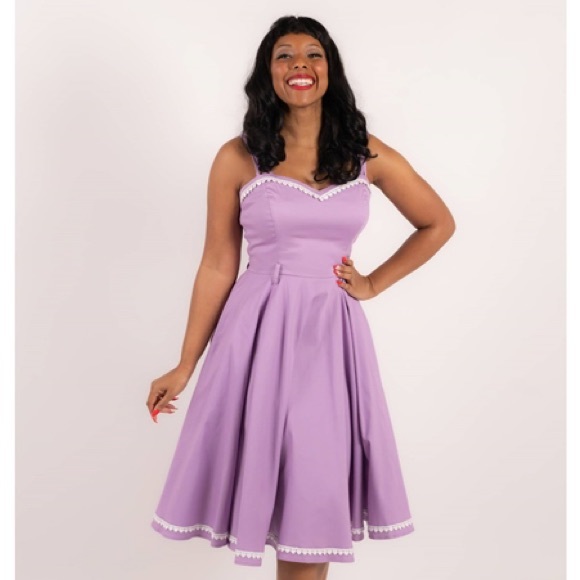 Collectif Dresses & Skirts - Collectif Nova Heart Trimmed Swing Dress